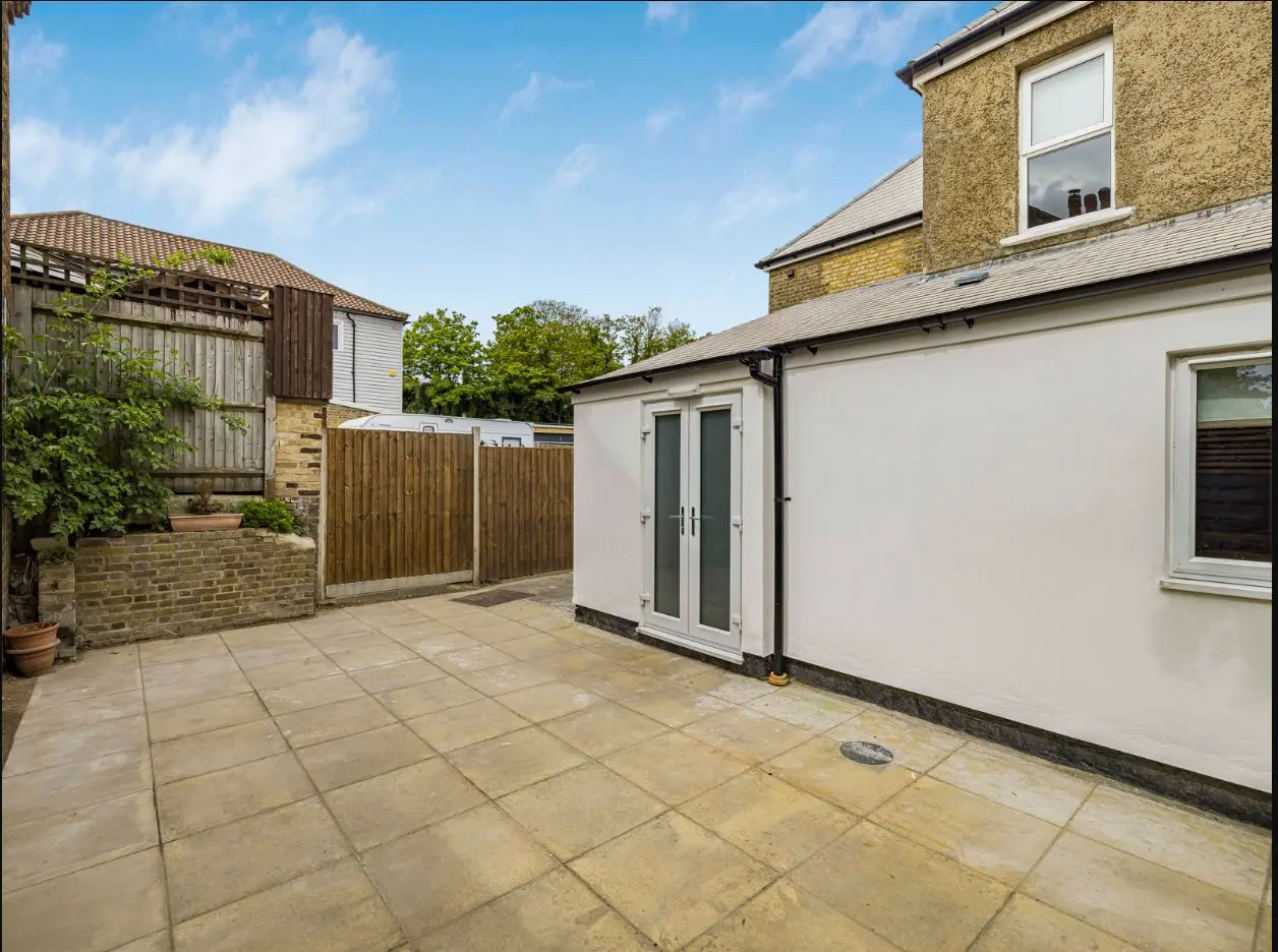 The paved outdoor area at 2 Essex Road
